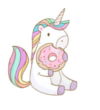 Unicorn and Doughnut - Kids Longsleeve Tee Design