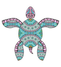 Turquoise Turtle - Kids Youth T shirt Design