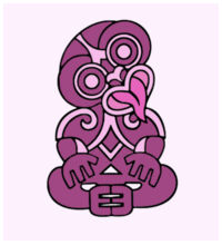 Purple Hei Tki - Coaster - Square Hardboard Design