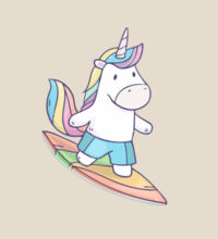 Surfing Unicorn - Heavy Duty Canvas Tote Bag Design