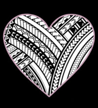 Polynesian heart pink border - Womens Premium Crew Design