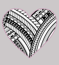Polynesian heart pink border - Mens Premium Crew Design
