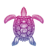 Polynesian Turtle - Tea Towel Design