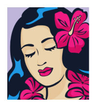 Polynesian Girl - Tea Towel Design
