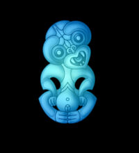 Blue Green Hei Tiki - Womens Premium Crew Design