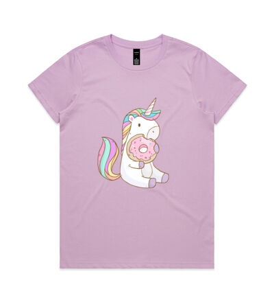 Unicorn and Doughnut - Womens Maple Tee Thumbnail