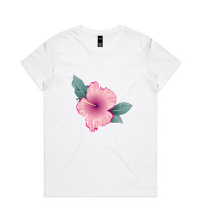 Pink hibiscus - Womens Maple Tee Thumbnail