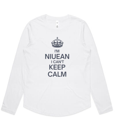 I'm Niuean I can't keep calm. - Womens Curve Longsleeve Tee Thumbnail