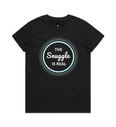 The snuggle is real (white text) - Womens Maple Tee Thumbnail