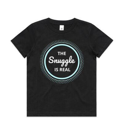 The snuggle is real (white text) - Kids Youth T shirt Thumbnail