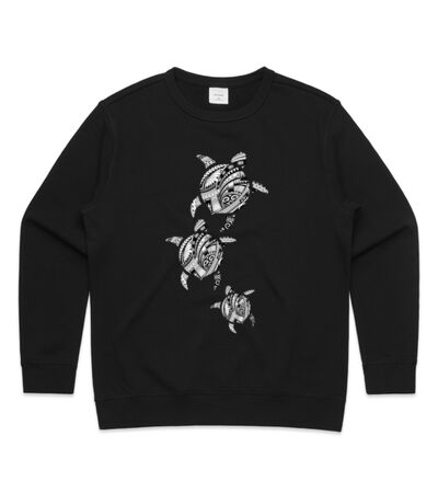 Polynesian Turtle Family - Womens Premium Crew Thumbnail