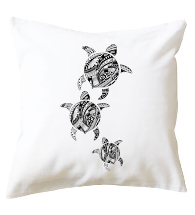 Polynesian Turtle Family - Cushion cover Thumbnail
