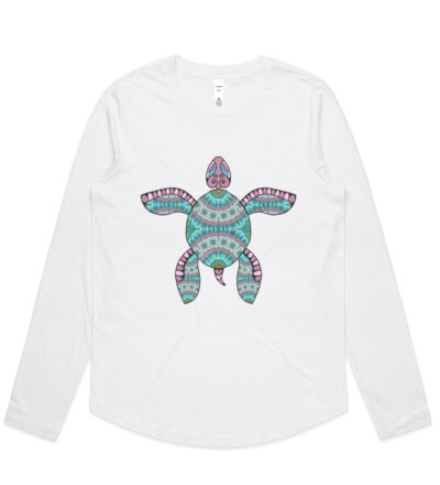 Turquoise Turtle - Womens Curve Longsleeve Tee Thumbnail