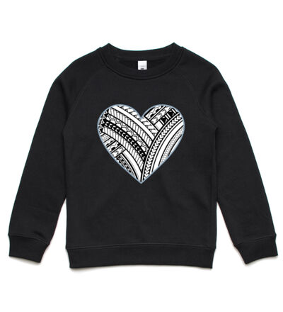 Polynesian heart blue border - Kids Supply Crew Thumbnail