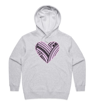 Pink Polynesian heart - Womens Premium Hood Thumbnail