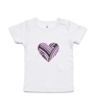 Pink Polynesian heart - Kids Wee Tee Thumbnail