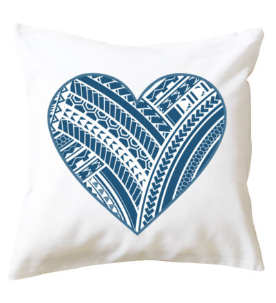 Green Polynesian heart - Cushion cover Thumbnail