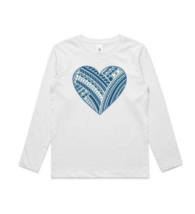 Green Polynesian heart - Kids Longsleeve Tee Thumbnail