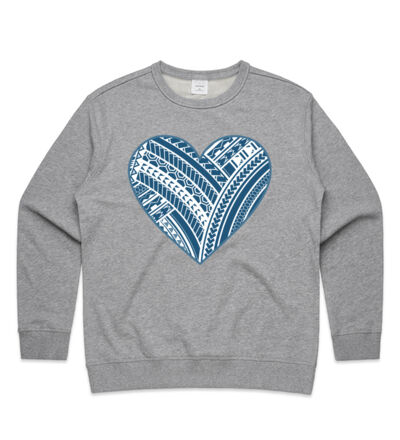 Green Polynesian heart - Womens Premium Crew Thumbnail