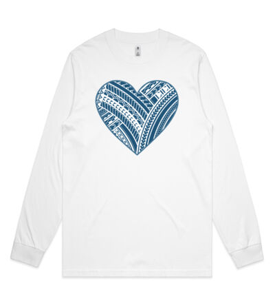 Green Polynesian heart - Mens General Long Sleeve Tee Thumbnail