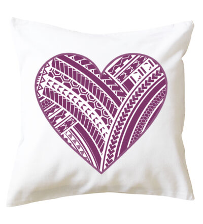 Purple Polynesian heart - Cushion cover Thumbnail