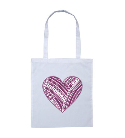 Purple Polynesian heart - Tote Bag Thumbnail