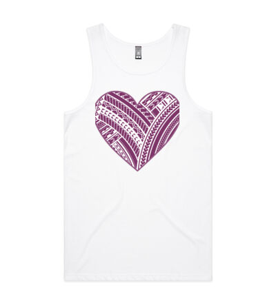 Purple Polynesian heart - Mens Lowdown Singlet Thumbnail