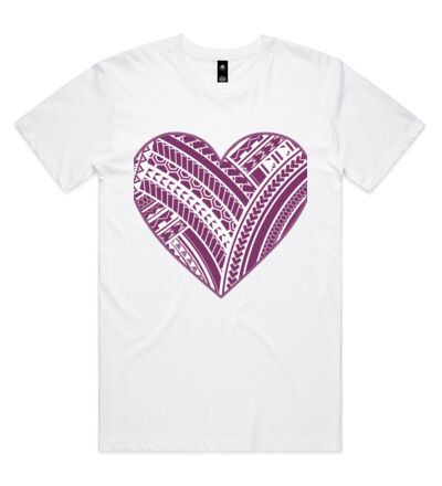 Purple Polynesian heart - Mens Staple T shirt Thumbnail