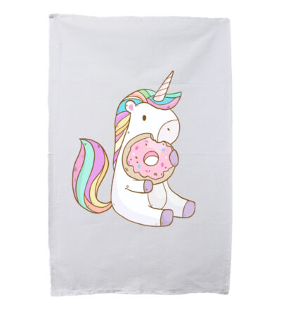 Unicorn and Doughnut - Tea Towel Thumbnail