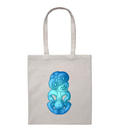 Blue Green Hei Tiki - Heavy Duty Canvas Tote Bag Thumbnail