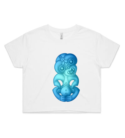 Blue Green Hei Tiki - Womens Crop Tee Thumbnail