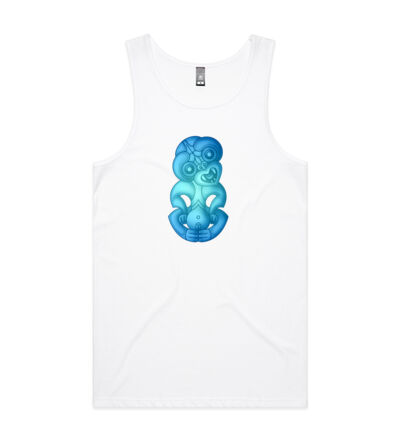 Blue Green Hei Tiki - Mens Lowdown Singlet Thumbnail